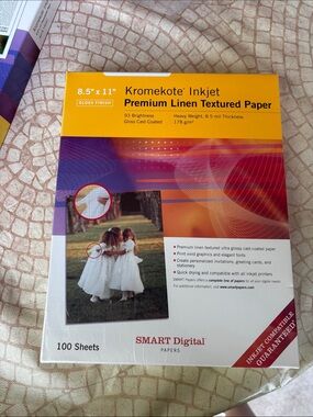 Inkjet Premium Linen Textured Paper - White (100 Sheets)